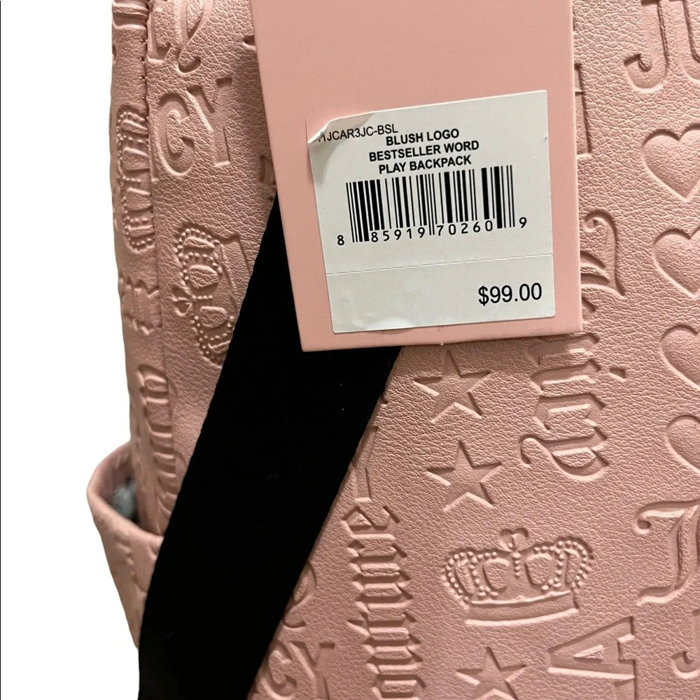 BNWT. JUICY COUTURE BLUSH WORD PLAY BACKPACK - Picture 7 of 13
